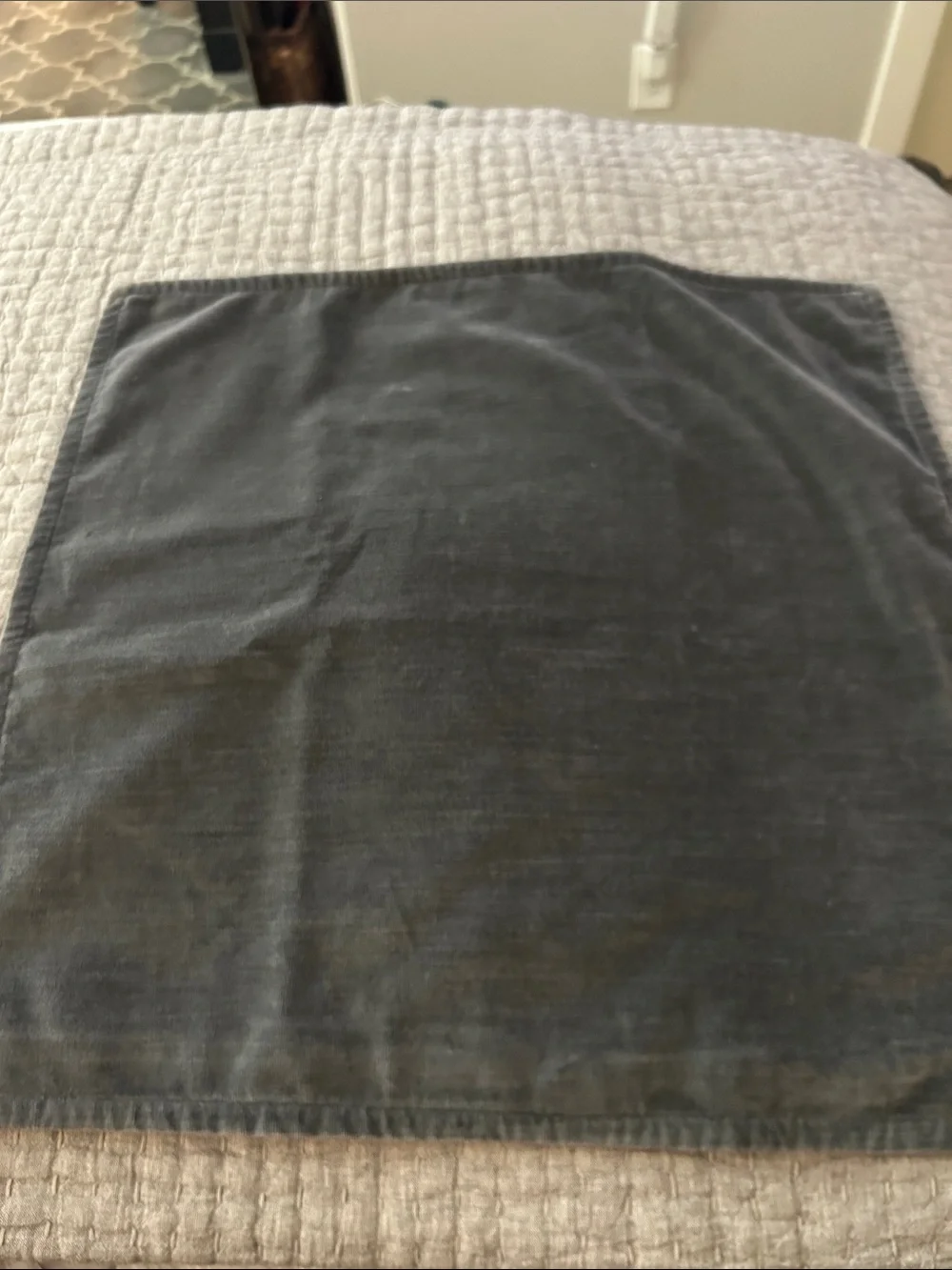 Set of 2 Pottery Barn 20” charcoal gray velvet pillow covers